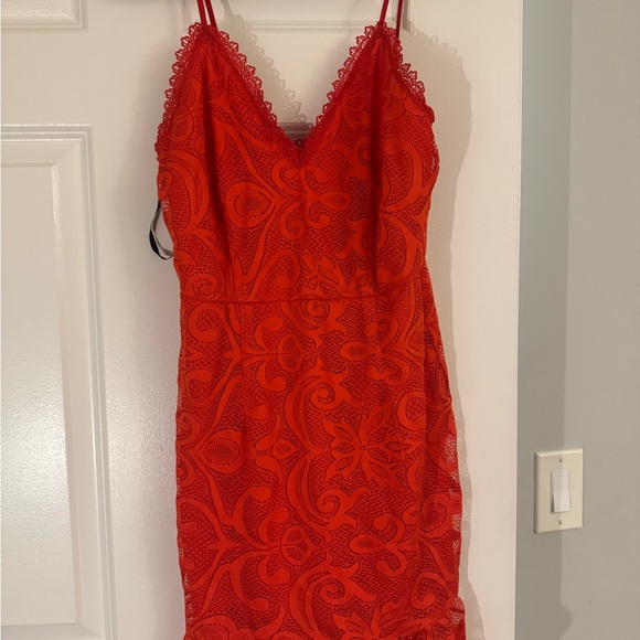 Missguided Dresses & Skirts - Missguided Red Lace Dress